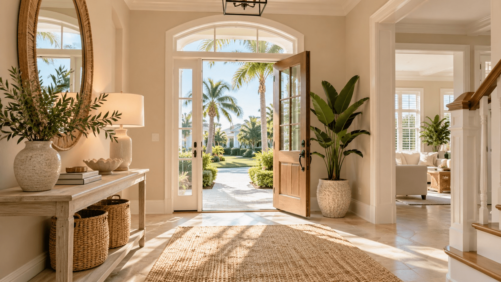 Bright Florida home entryway